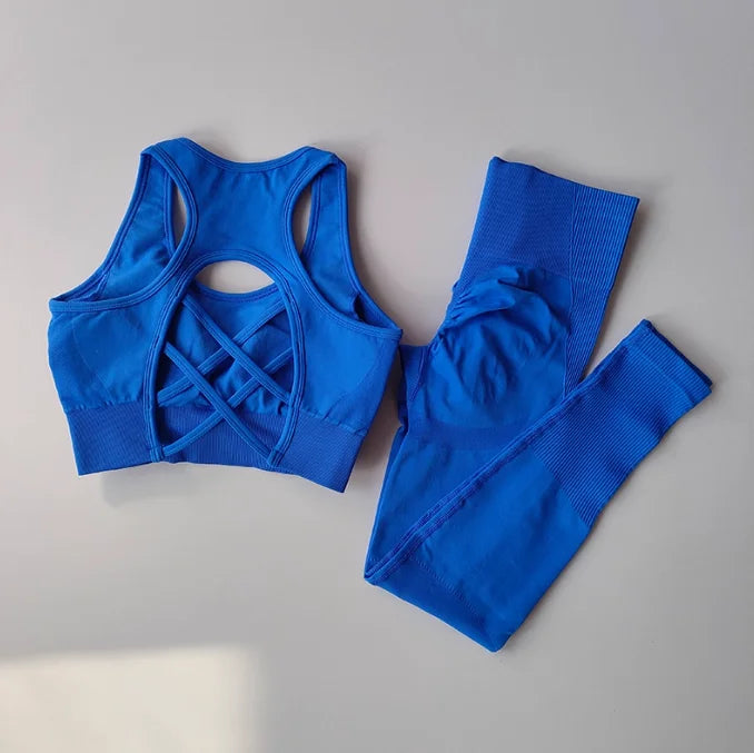 Women's Workout Set 2 Piece, High Impact Sports Bra and High Waist Leggings, Quick Dry Fitness Yoga Suit