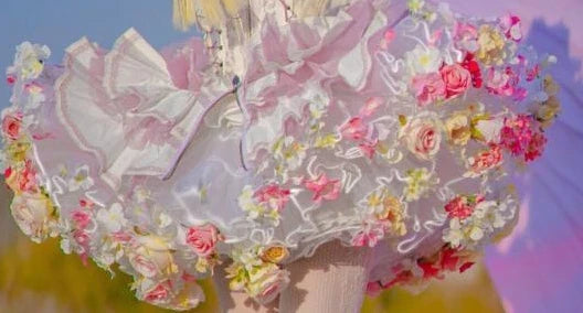 Flowers Crinoline Sweet Fairy Lolita 2024 Spring and Summer Bubble Skirt Gorgeous French Elegant Girl Women's Organza Midi Skirt