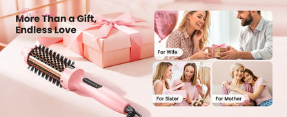 Ionic Thermal Brush Dual Voltage 6 Temperature Settings & LED Digital Display For Curling And Straightening Hot Air Styler