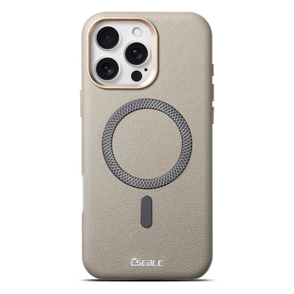 Solid Color Leather For Magsafe Magnetic Shockproof Phone Case For iPhone 17 Pro Max 15 13 14 16 Pro Max Bumper Cover