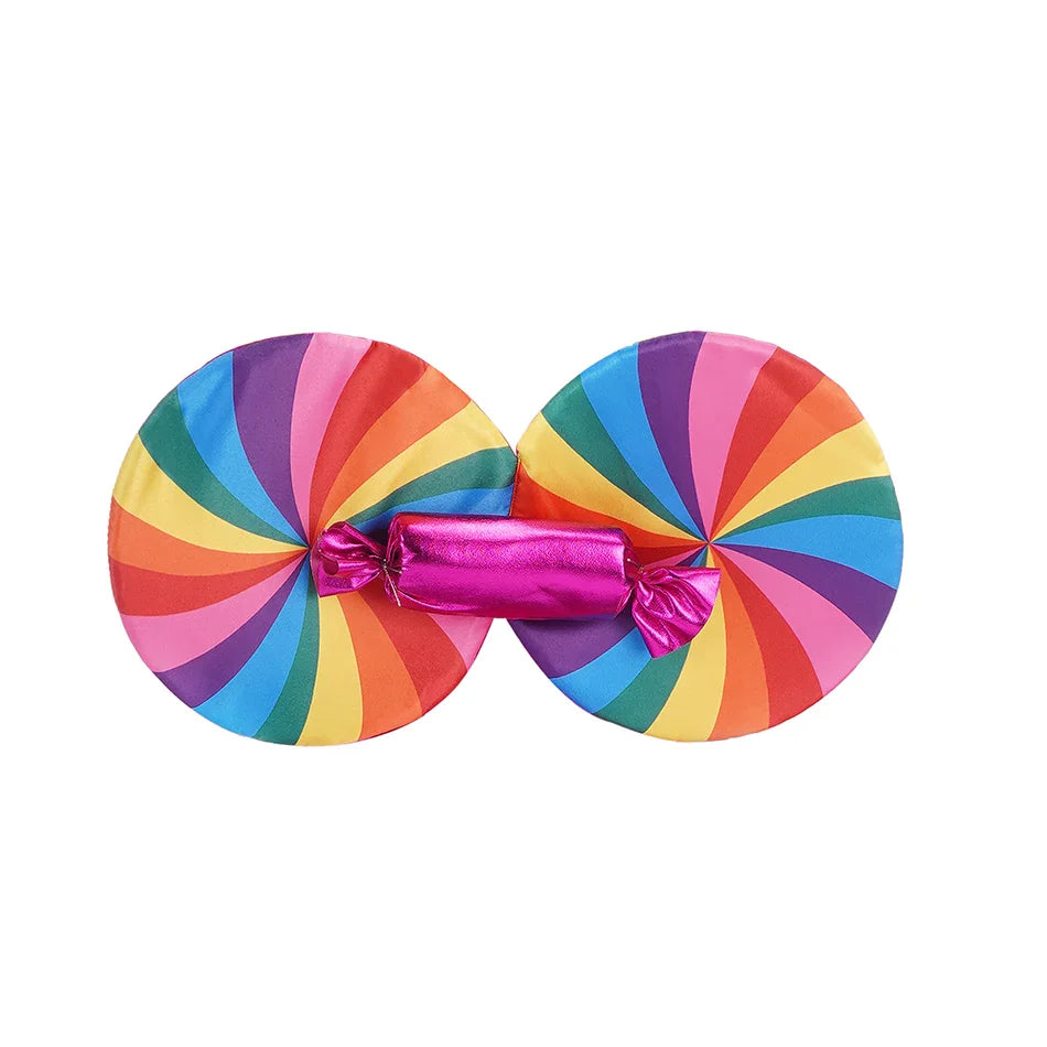 New Candy Dress Lollipop Cosplay Costume Rainbow Dress Carnival Purim Party Princess Dress Long Short Sleeves Candies Dresses