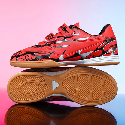 Soccer Shoes with Patent Leather Upper for Kids, Multicolor TF Training Styles