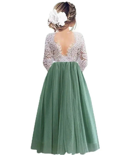 Vestido de Festa de Princesa Plus Size com Renda para Dama de Honra Bebê Crianças Vestidos de Aniversário de Casamento de Verão Roupas Infantis 2 4 6 8 10 12 14