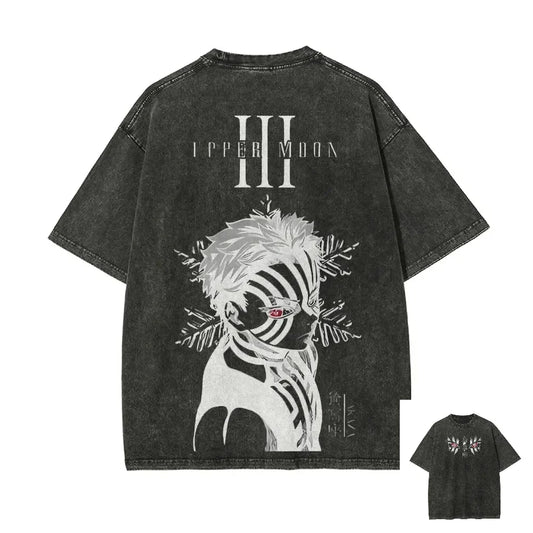 Demon Slayer Vintage T-Shirt Akaza Distressed Cotton Tee Men Women Oversized Comfort Fit Streetwear Unisex Cosplay Gift Anime