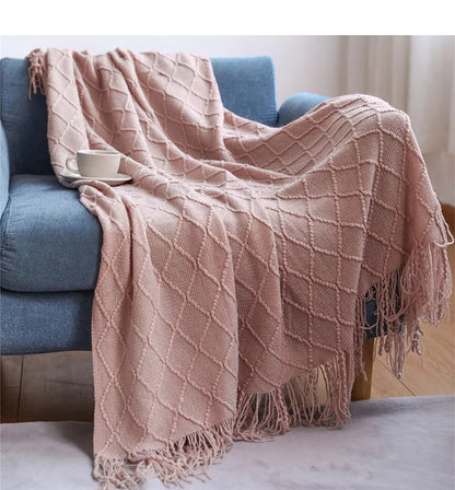 Aesthetic Nordic Plaid Knitted Throw Thread Blankets on the Bed Sofa Throw Travel TV Nap Blankets Soft Towel Bed Plaid Tapestry