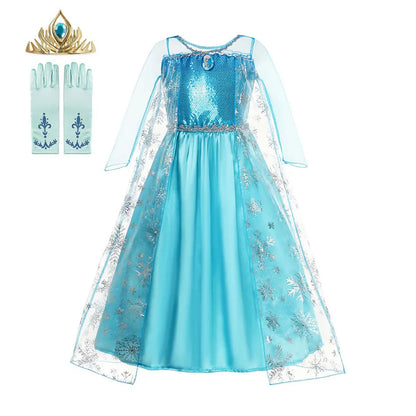 Meninas Rainha da Neve Fantasias Infantis Meninas Festa de Carnaval Baile Vestido Elsa Roupas Infantis Fantasia de Princesa Vestido de Aniversário