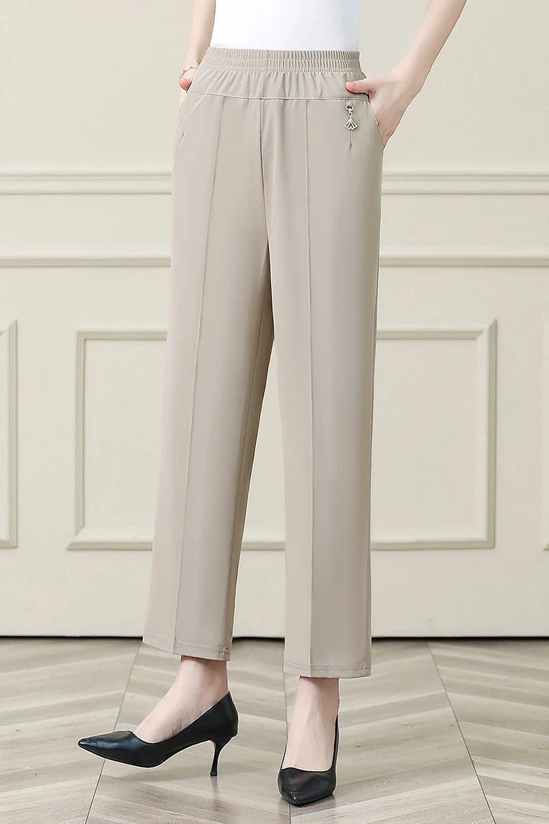 Summer New Ice Silk Casual Trousers Thin Sports Loose Trend Straight Quick-drying Mom Trousers