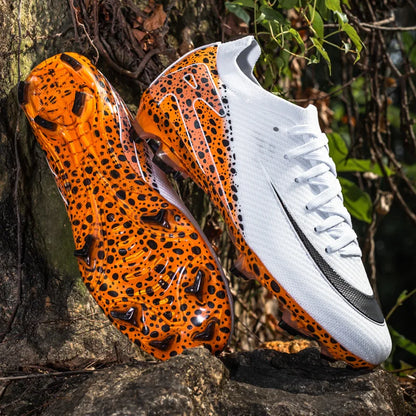 New Men Football Boots Professional Boys Soccer Shoes Ankle Sports Shoes Non-Slip TF/FG Match Sneakers Unisex Comfortable
