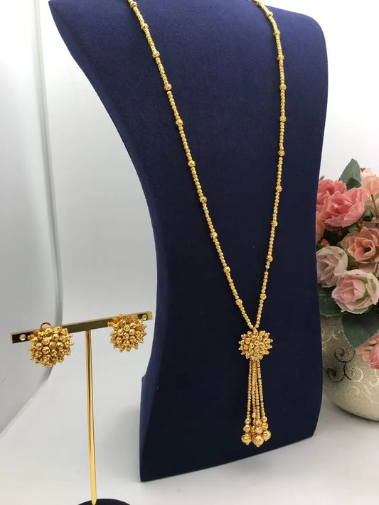 Trendy Fashion2 PCS Luxury Waterdrop Indian Jewelry Sets For Women Wedding Party Indian Dubai Bridal jewelry Set
