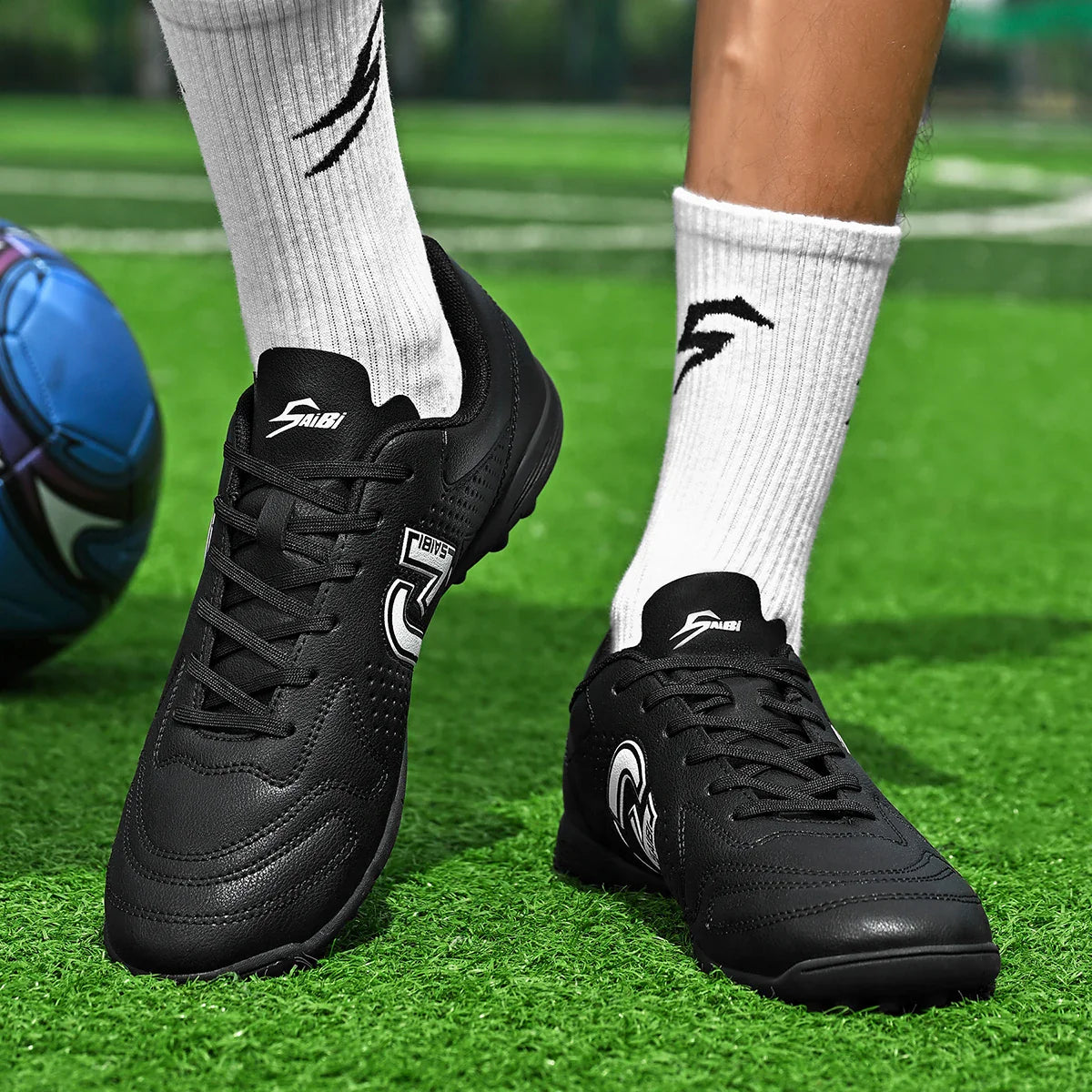 TF Turf Soccer Cleats for Kids Youth Men Women Breathable Non-Slip Training Shoes with PU Fabric Rubber Sole