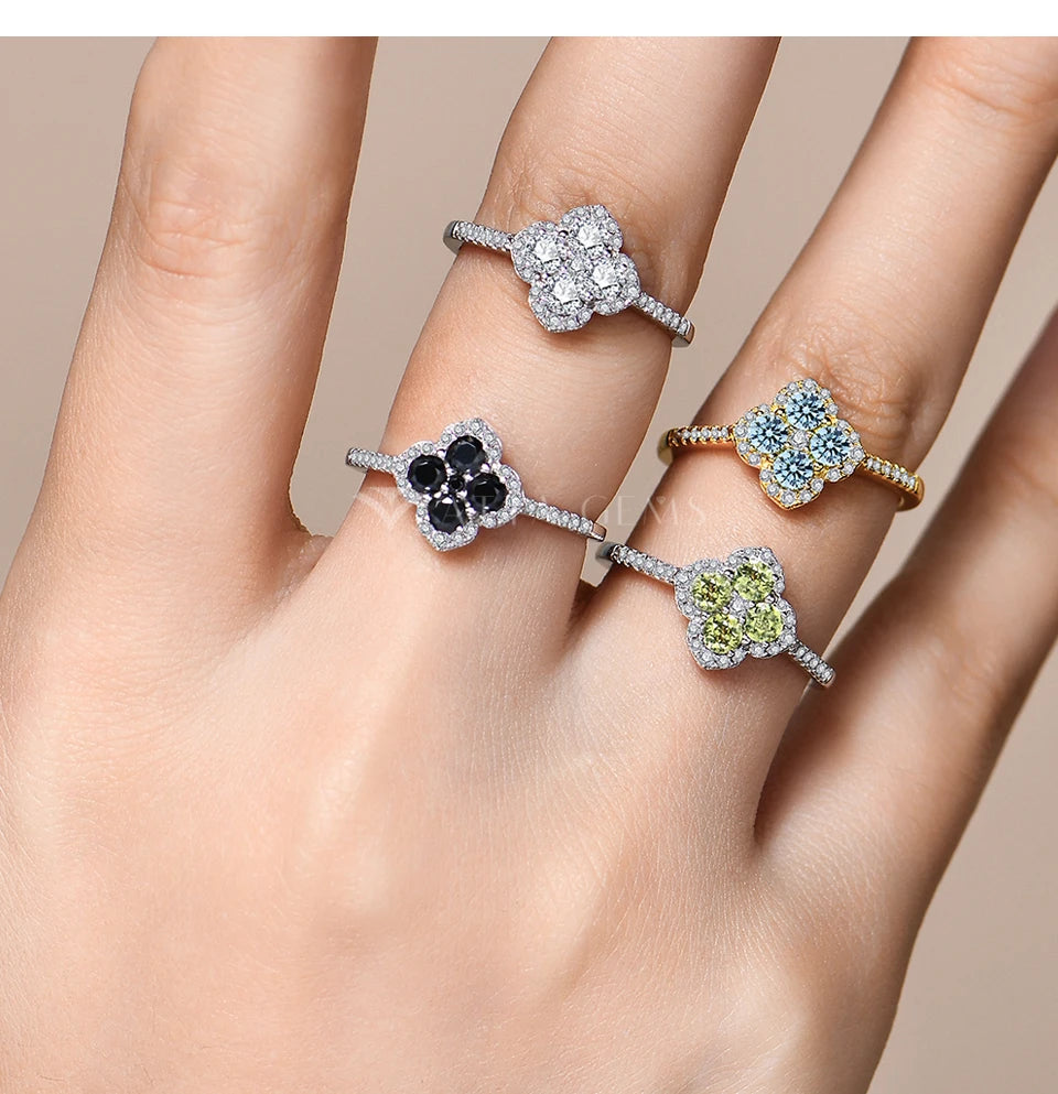 Classic Moissanite Rings for Women D Color VVS1 Real 925 Sterling Silver Engagement Wedding Party Exquisite FineJewelry