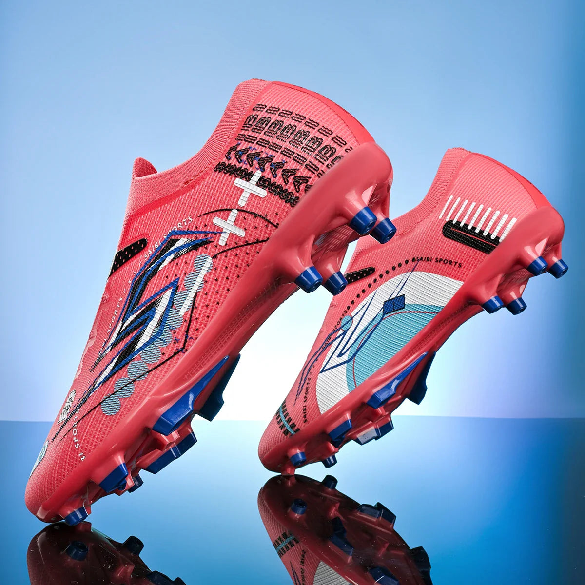 AG/FG Soccer Cleats Kids Youth Training Shoes PU Fabric Upper TPU Sole Non-Slip Wear-Resistant Firm Ground