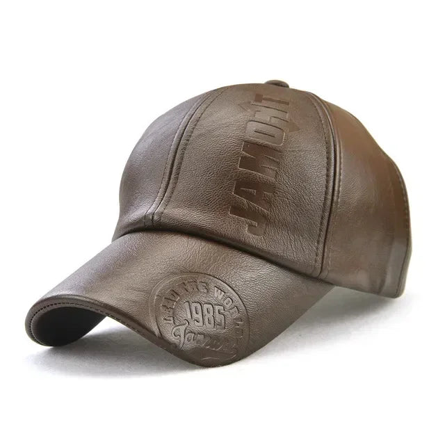 Vintage Men Beret Hat Leather Flat Hats Warm Autumn Winter Windproof Adjustable High Quality Peaked Cap Mens Retro Beret Caps
