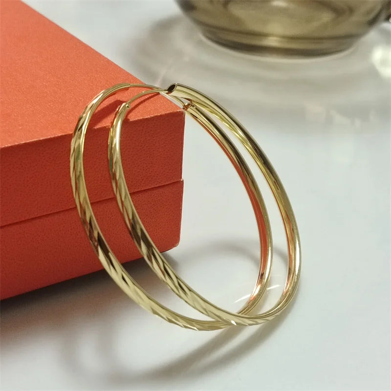 925 Sterling Silver Hoop Earrings For Women 18K Gold Plated Jewelry Dazzling Women's Hoops Earrings Christmas Gifts