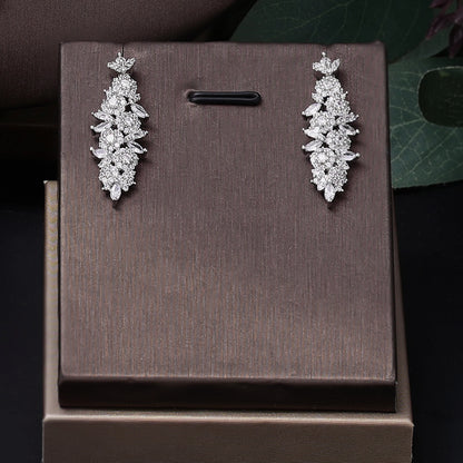 Fashion Emirados Árabes Unidos Dubai Zircônia Cúbica Conjunto Completo de Joias de 4 Peças para Mulheres Banhado a Ouro Acessórios de Noiva Nigerianos