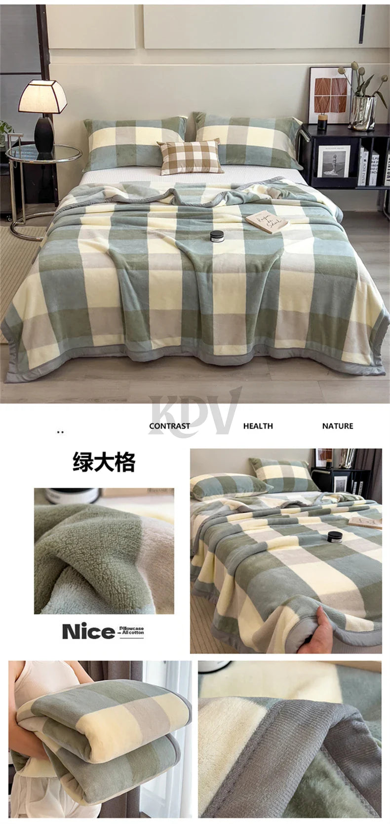 Double Layer Solid Color Milk Velvet Blanket Autumn Winter Thicken Warm Plush Blanket for Bed Sofa Single Double Thick Bed Sheet