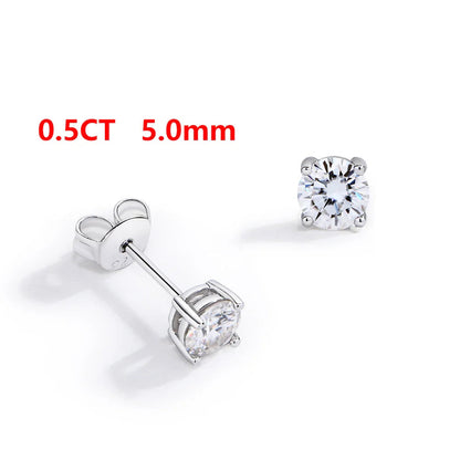 D VVS1 Moissanite Four Claw Earrings For Women Man S925 Sterling Silver Sparkling Wedding Jewelry Shipping from the USA