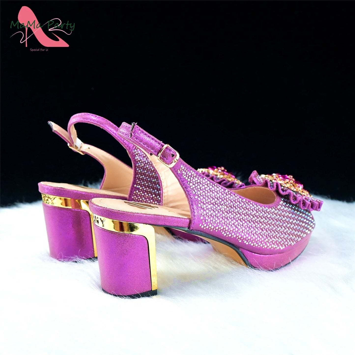 Italian Women Shoes Matching Bag Set in Green Color 7 CM Comfortable Heels with Plaform Elegant Peep Toe Sandals