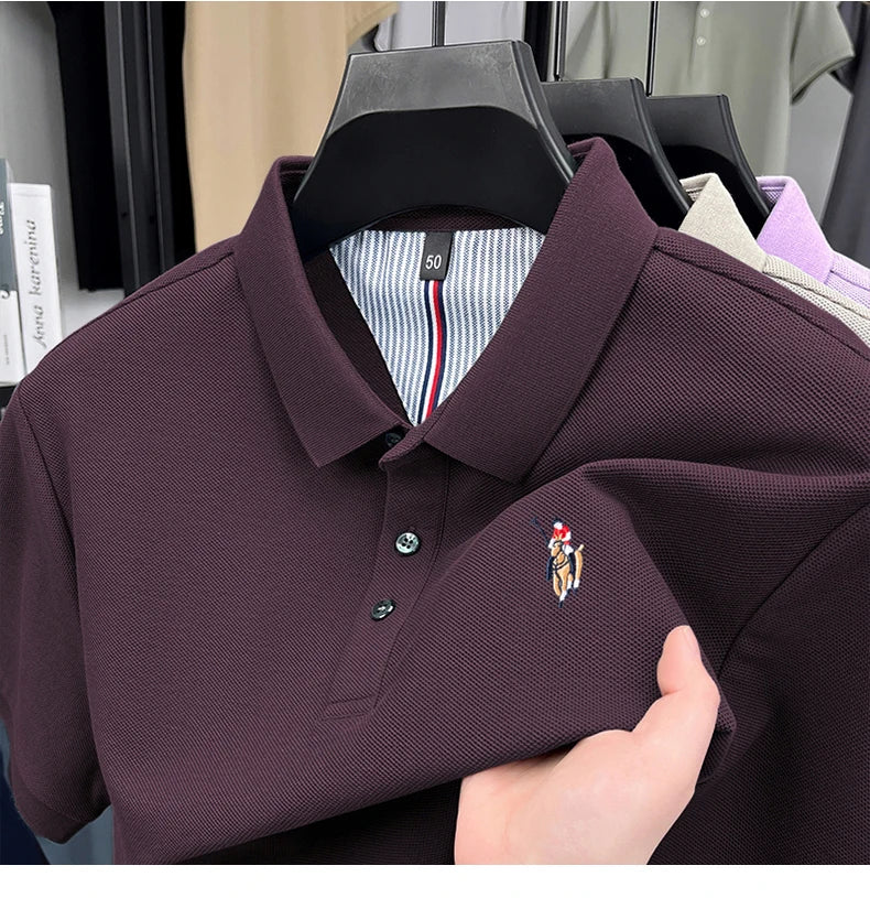 High end brand 100% cotton short sleeve polo shirt luxury pony embroidery men's summer comfort fashion designer new Paul T-shirt