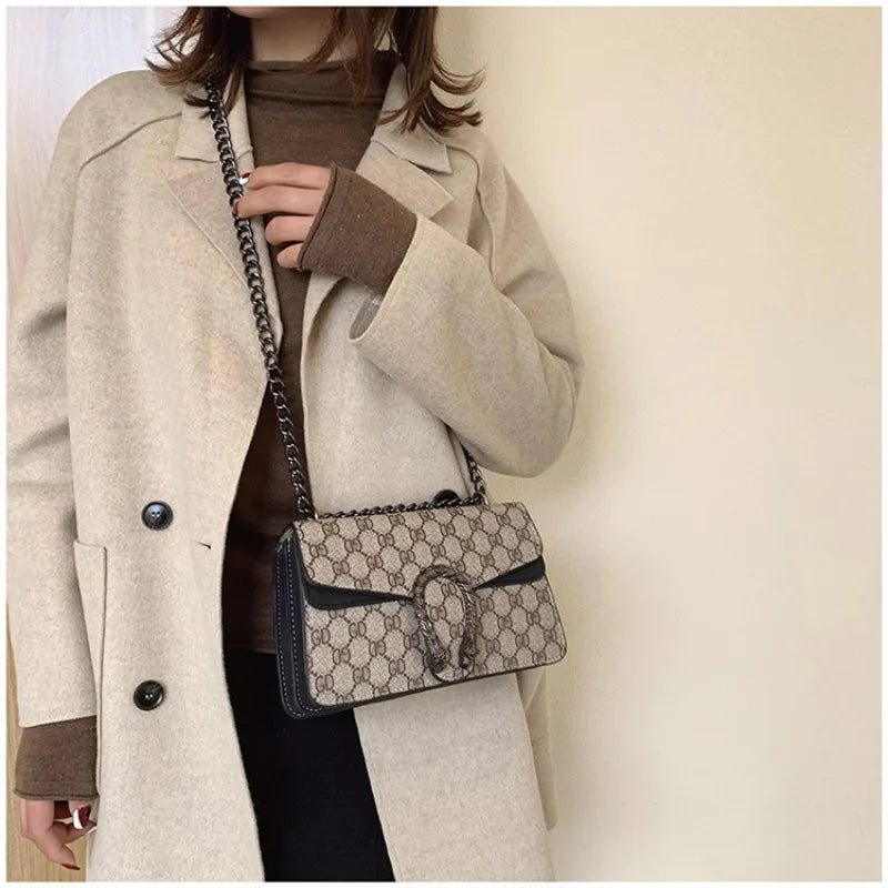 2025 New Trendy Fashion Dionysus Bag Vintage Print Mini Shoulder Crossbody Chain Bag for Women