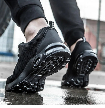 Anti-Smash Anti-puncture Protective Shoes Steel Toe Safety Shoes Men Air Cushion Work Shoes Sneakers Breathable Safety Boots