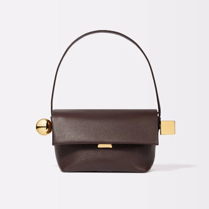 Women's Shoulder Bag with Flap, Solid Color Fashion Top Handle bag with Metal, Women's Luxury Design Handbag for Everyday Style