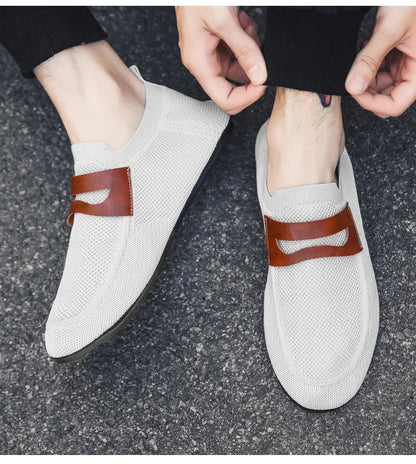 Men's Non Slip Loafers Thin Bottom Breathable Casual Slip on Lightweight Fashion Loafer Comfortable Driving Office Shoes