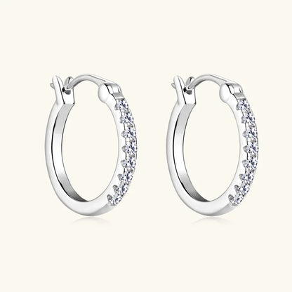 1.8mm D Color Full Moissanite Hoop Earrings for Women Sparkling Wedding Bride Jewelry 100% 925 Sterling Silver Wholesale