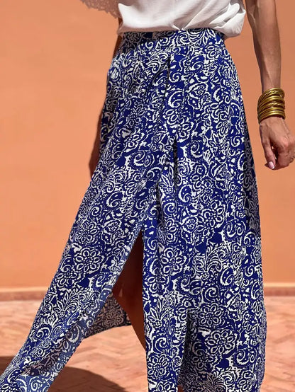 Women's High-Slit Midi Skirt