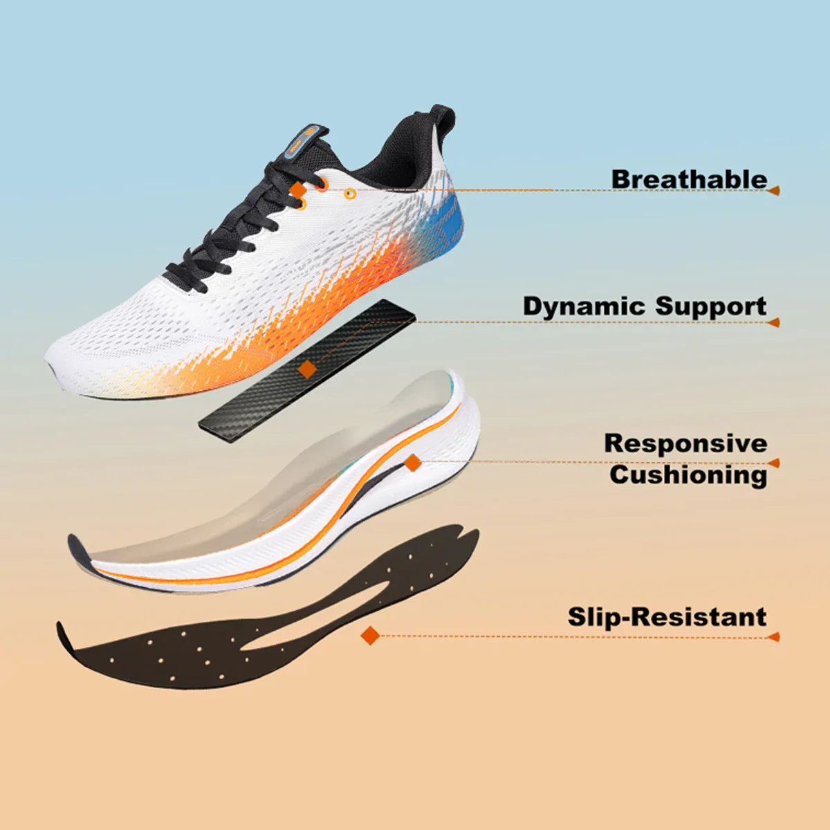 Men Jogging Sports Shoes Carbon Plate Professional Cushioning Sneakers Male Outdoor Breathable Non Slip Running Shoes