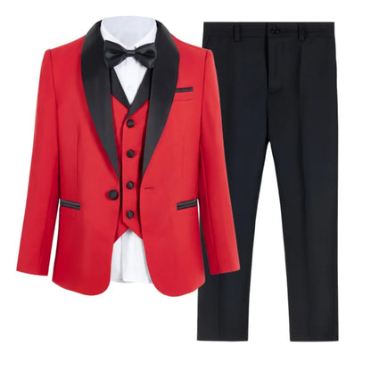 High Quality Boys Formal Suit 4 Pieces Green Party Dresswear for Kids Toddler 3-14 Years Jacket Pants Vest Bowtie Fast Shipping