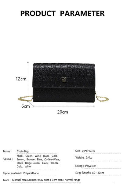 Festival Essential Versatile Women's Chain Bag Letter Printing Design 2026 Fashion Women's Shoulder Bag