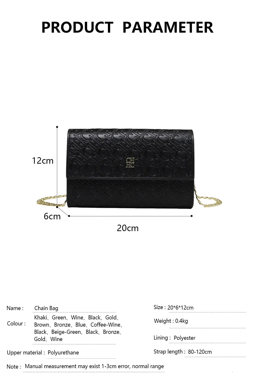 Fashion Women's Shoulder Bag with Letter Printing Design 2025 Festival Essential Versatile Women's Chain Bag