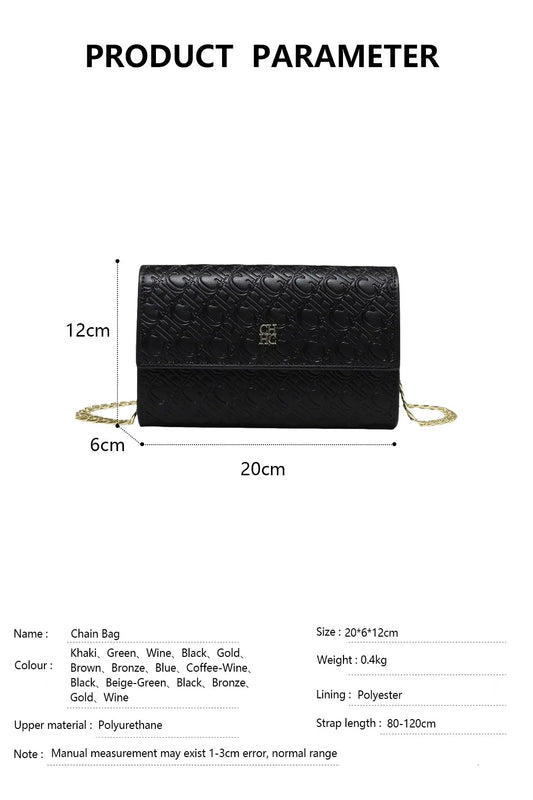 Fashion Women's Shoulder Bag with Letter Printing Design 2025 Festival Essential Versatile Women's Chain Bag