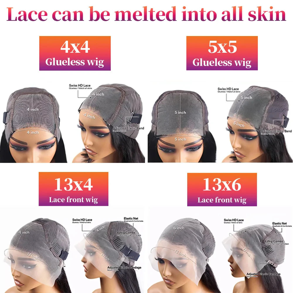 260% Density 13x6 Body Wave Lace Front Wigs Human Hair Pre Plucked 13x4 HD Transparent Lace Frontal Wigs Glueless Human Hair Wig