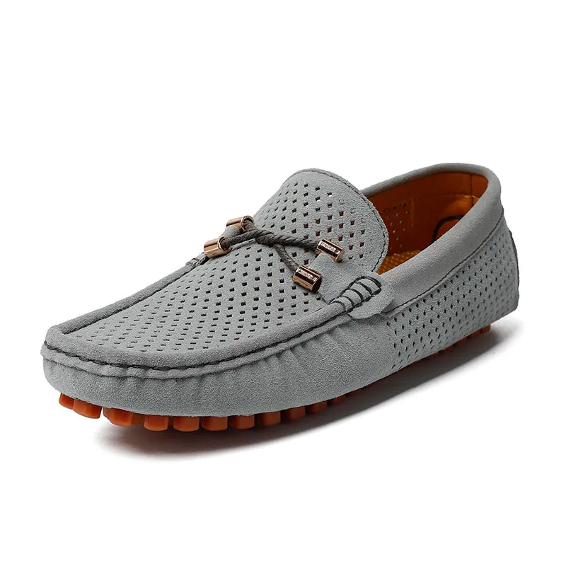 Mens Casual Shoes Genuine Leather Man Loafers Slip on Flats Lightweight Mens Driving Shoes Lazy Shoes