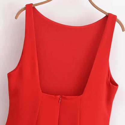 White Short Dress Women's Ruffle Backless Party Dresses Black Red Sleeveless Bodycon Mini Dress Woman Summer Sexy Vestidos