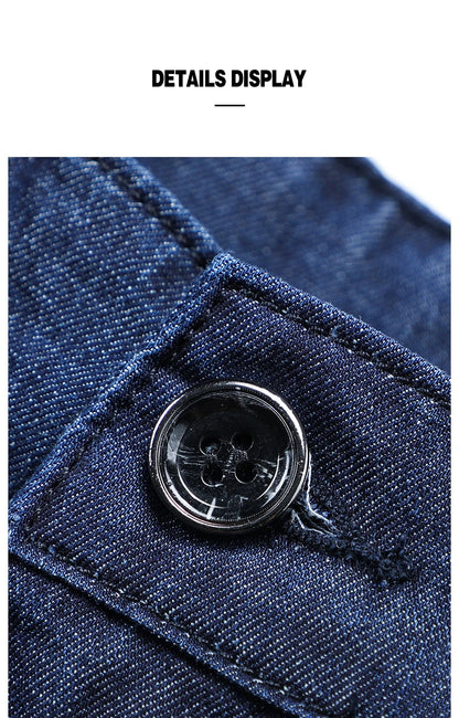 Modal Fabric Spring Summer Men's Black Thin Straight Jeans Classic Style Business Fashion Stretch Loose Jeans Male Brand