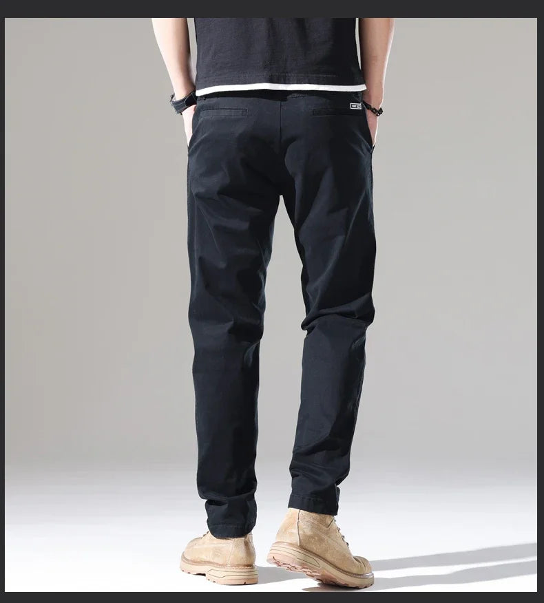 Spring New Men Casual Pants Slim Fit Stretch Arrivals Fashion Button Desinger Men's Streetwear Brand Male Clothing