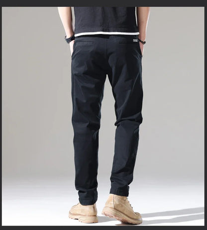 Spring New Men Casual Pants Slim Fit Stretch Arrivals Fashion Button Desinger Men's Streetwear Brand Male Clothing