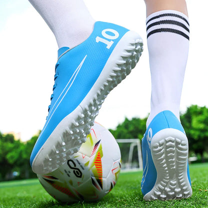 Low Top Soccer Cleats Men Football Boots TF AG Boys Turf Indoor Training Shoes Breathable Lightweight Comfortable Sport Sneakers