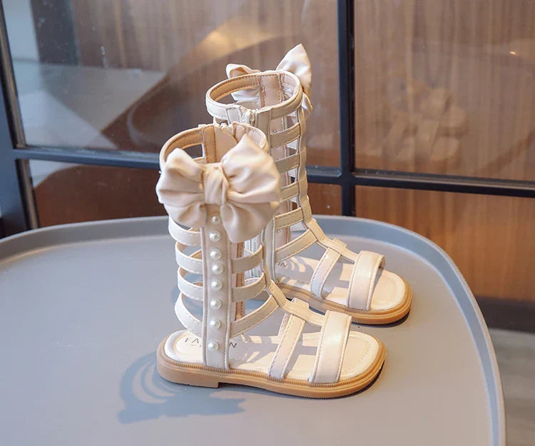 Gladiator Children's Shoes 2026 New Summer Platform Sandals for Girls Princess High-top Side Zipper Roman Sandals Child I03195