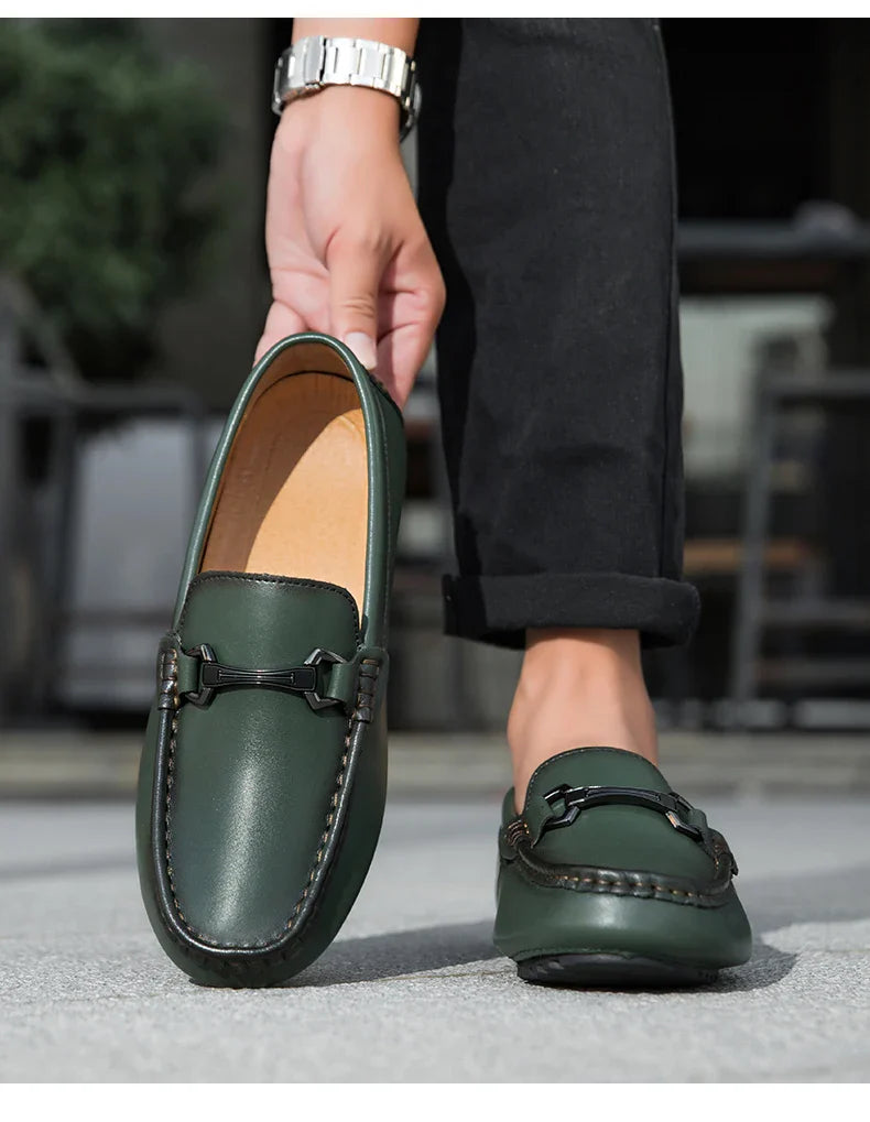 Genuine Leather Men Casual Shoes Luxury Brand Mens Loafers Moccasins Breathable Slip on Italian Driving Shoes Chaussure Homme