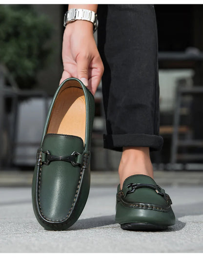 Genuine Leather Men Casual Shoes Luxury Brand Mens Loafers Moccasins Breathable Slip on Italian Driving Shoes Chaussure Homme