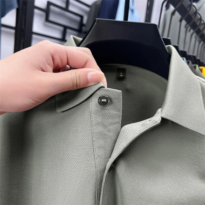 100Cotton High Quality Men's Polo Shirt Breathe Solid Color Soft Dog Print Short Sleeve Summer Lapel T-Shirt Business Menswear