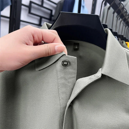 100Cotton High Quality Men's Polo Shirt Breathe Solid Color Soft Dog Print Short Sleeve Summer Lapel T-Shirt Business Menswear