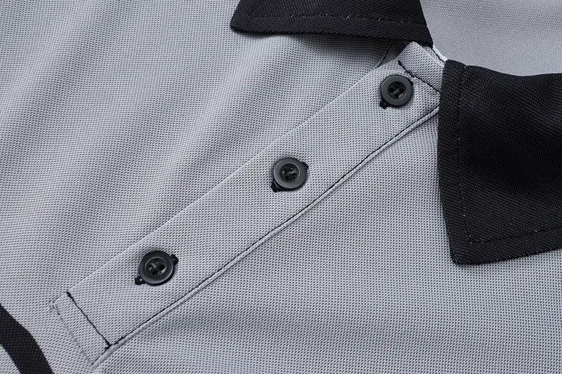 Striped Polo Shirt Men Plus Size 1XL-7XL 110-180kg Short Sleeve T-Shirt Loose Polos Oversized Tops Grey White Big Male Clothing