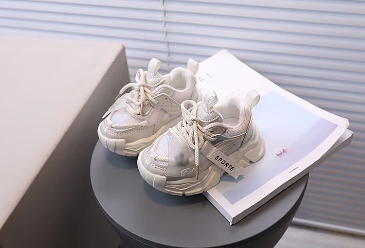 Girl Child Sport Shoe 2026 Spring Mesh Breathable Toddlers School Running Sneakers Fashion Non-slip Kids Boys Basketball Shoes