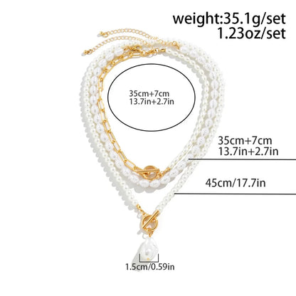 Elegant Irregular Imitation Pearl Beads Necklace for Women Vintage Party Wedding Tassels Choker Fashion Jewelry Accessories Gift