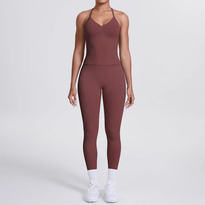 2 Piece Yoga Clothes Women Tracksuit Athletic Wear Pilates Fitness Suit Gym Workout Push Up Clothes Sports Bra Leggings Suit